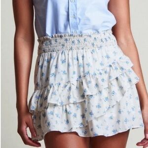 The Shirt by Rochelle Behrens Blue Floral Mini Skirt